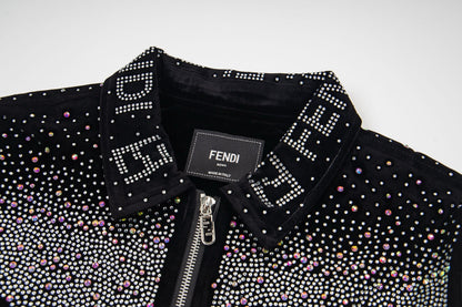 260813 New high-quality, elaborately crafted jacket with full diamond design for men