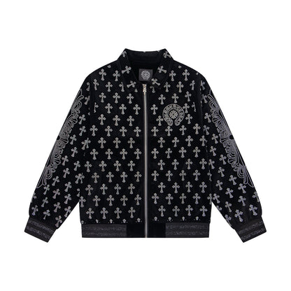 260813 New high-quality, elaborately crafted jacket with full diamond design for men