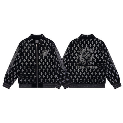 260813 New high-quality, elaborately crafted jacket with full diamond design for men