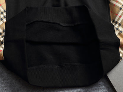 260813 New high-quality classic check-patterned blended fabric round-neck hoodie