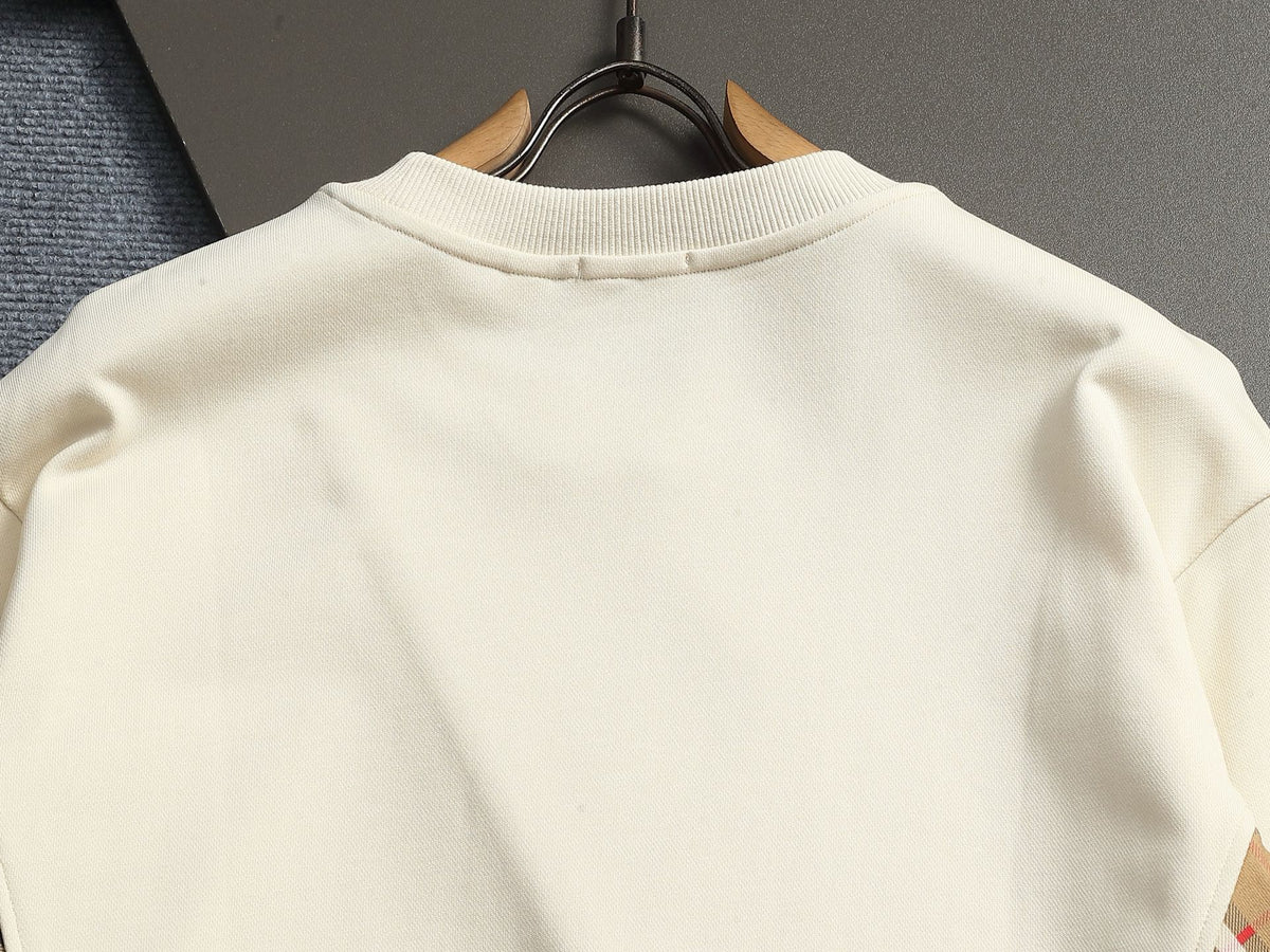 260813 New high-quality classic check-patterned blended fabric round-neck hoodie