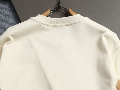 260813 New high-quality classic check-patterned blended fabric round-neck hoodie