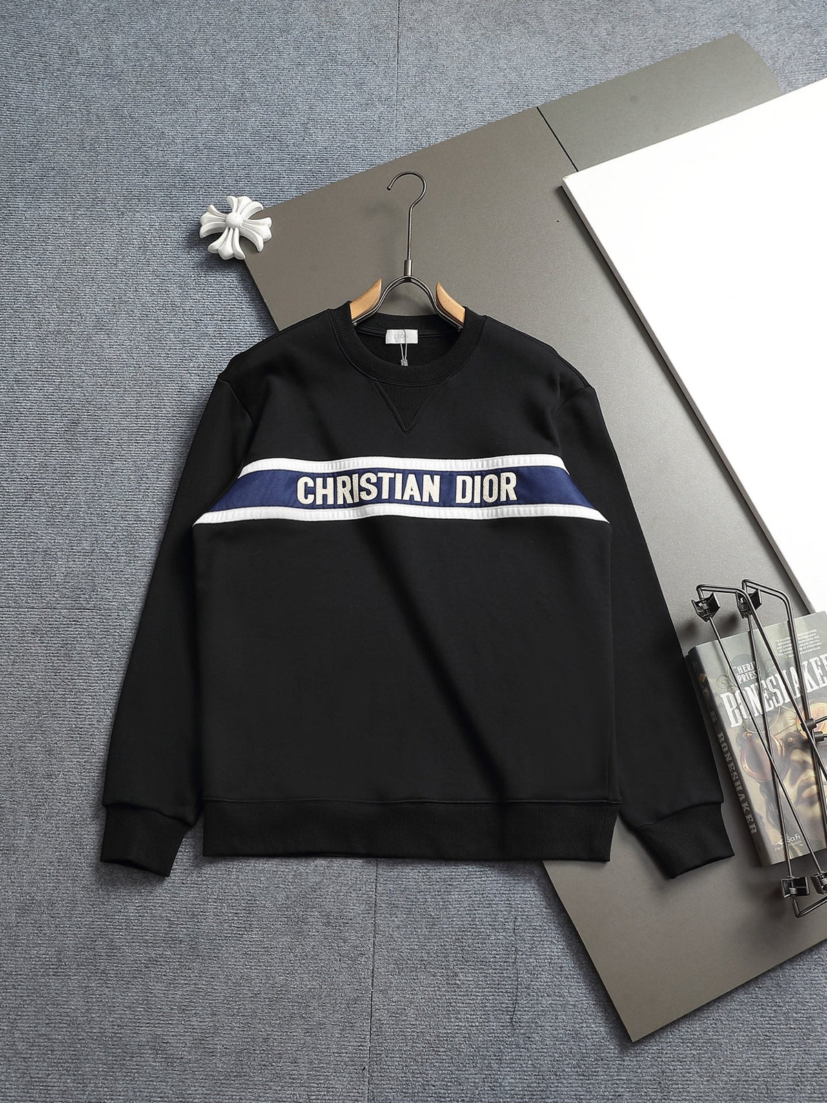 260813 New high-quality classic embroidery patchwork casual round-neck hoodie