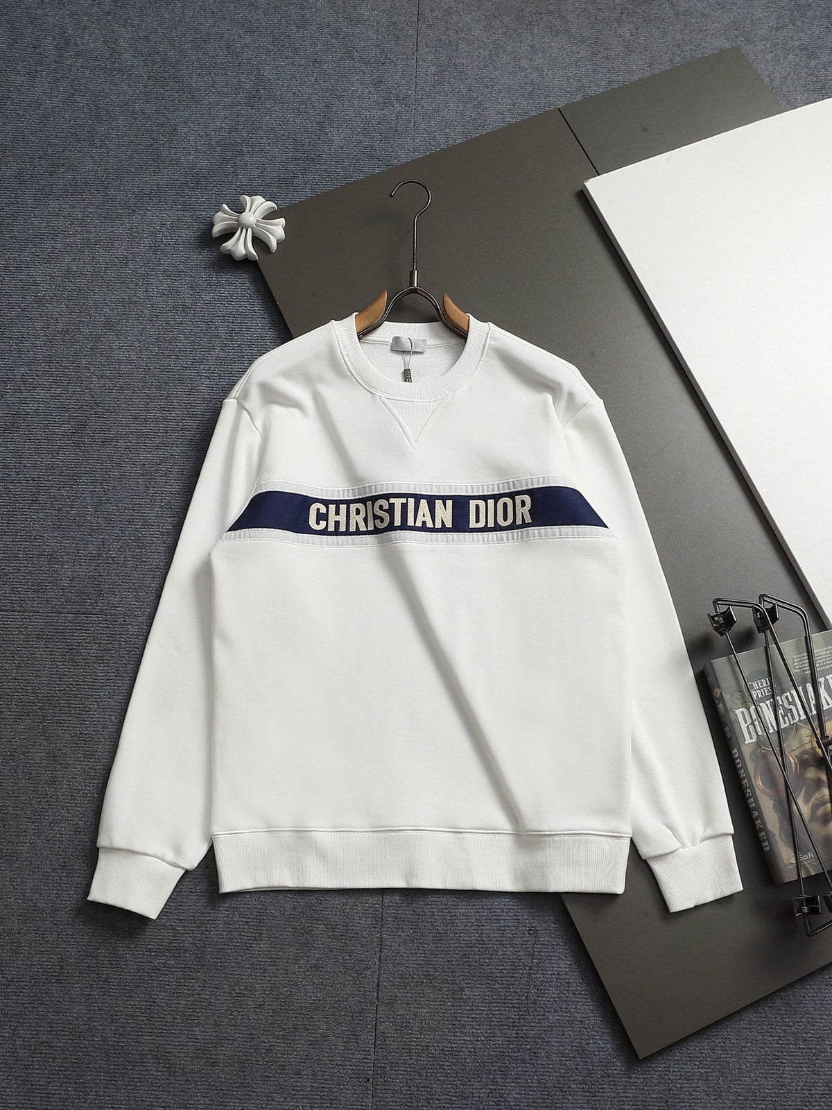 260813 New high-quality classic embroidery patchwork casual round-neck hoodie
