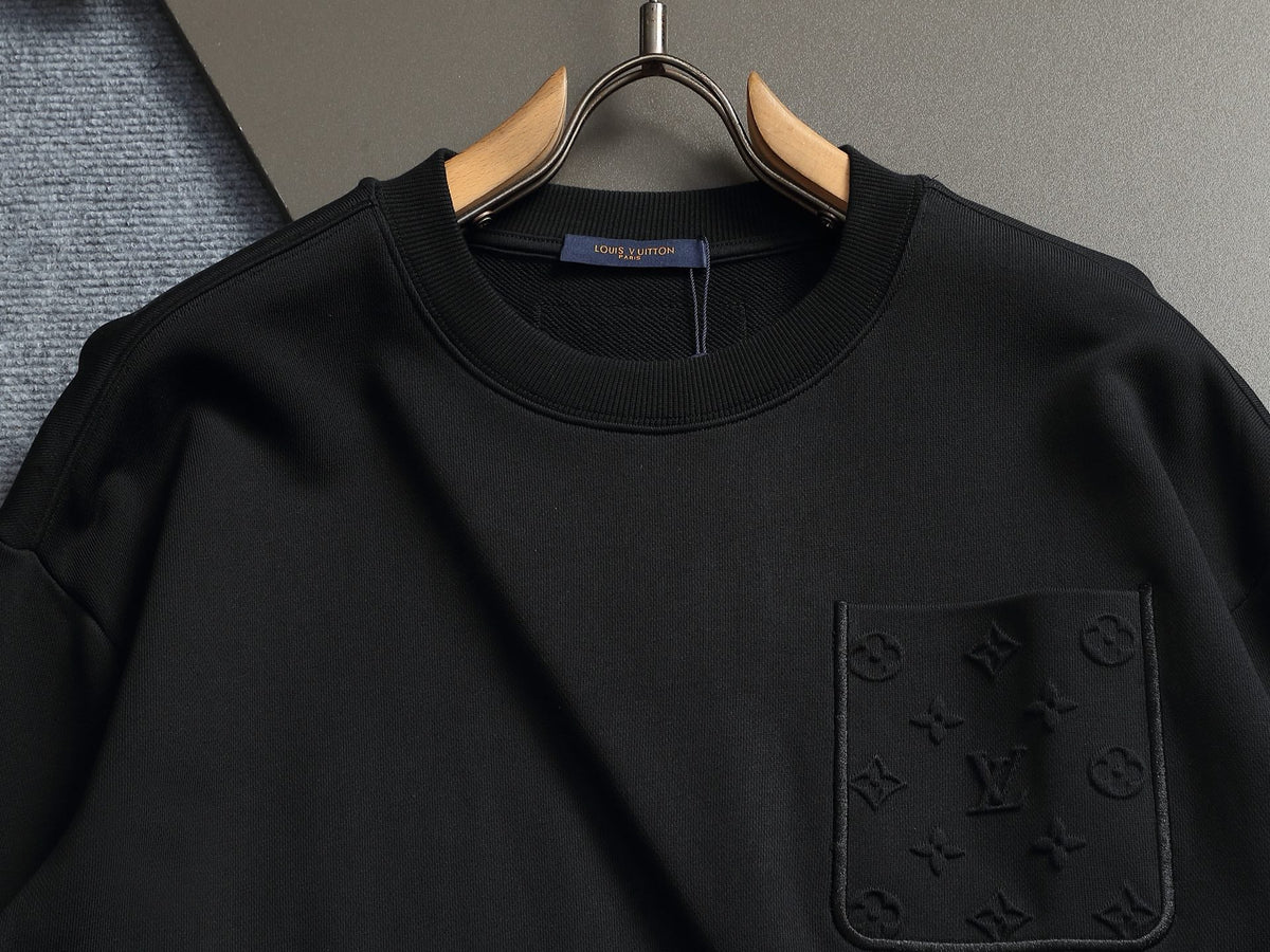 260813 New high-quality pocket embroidered round-neck hoodie