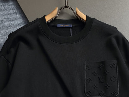 260813 New high-quality pocket embroidered round-neck hoodie