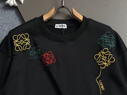 260813 New high-quality embroidered multi-color candy round-neck hoodie