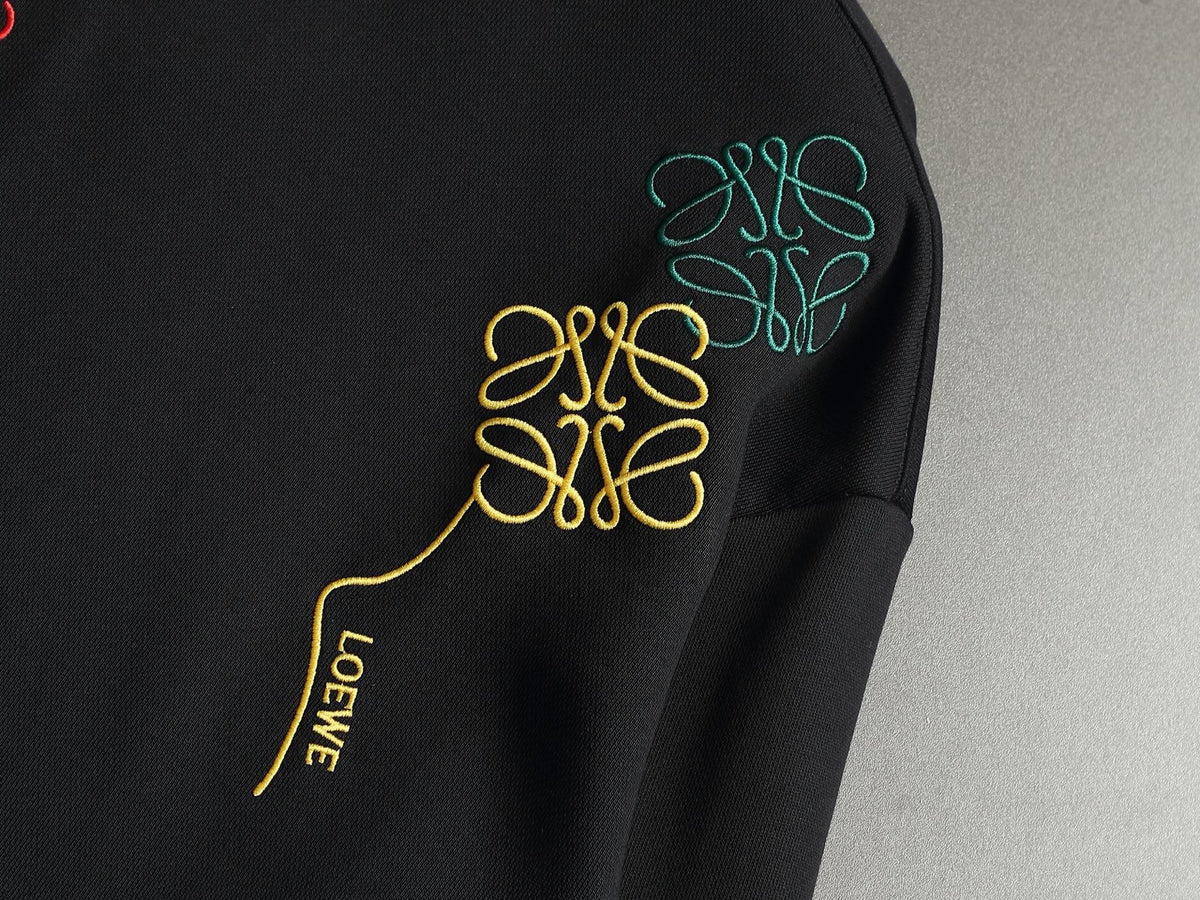 260813 New high-quality embroidered multi-color candy round-neck hoodie