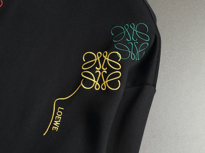 260813 New high-quality embroidered multi-color candy round-neck hoodie
