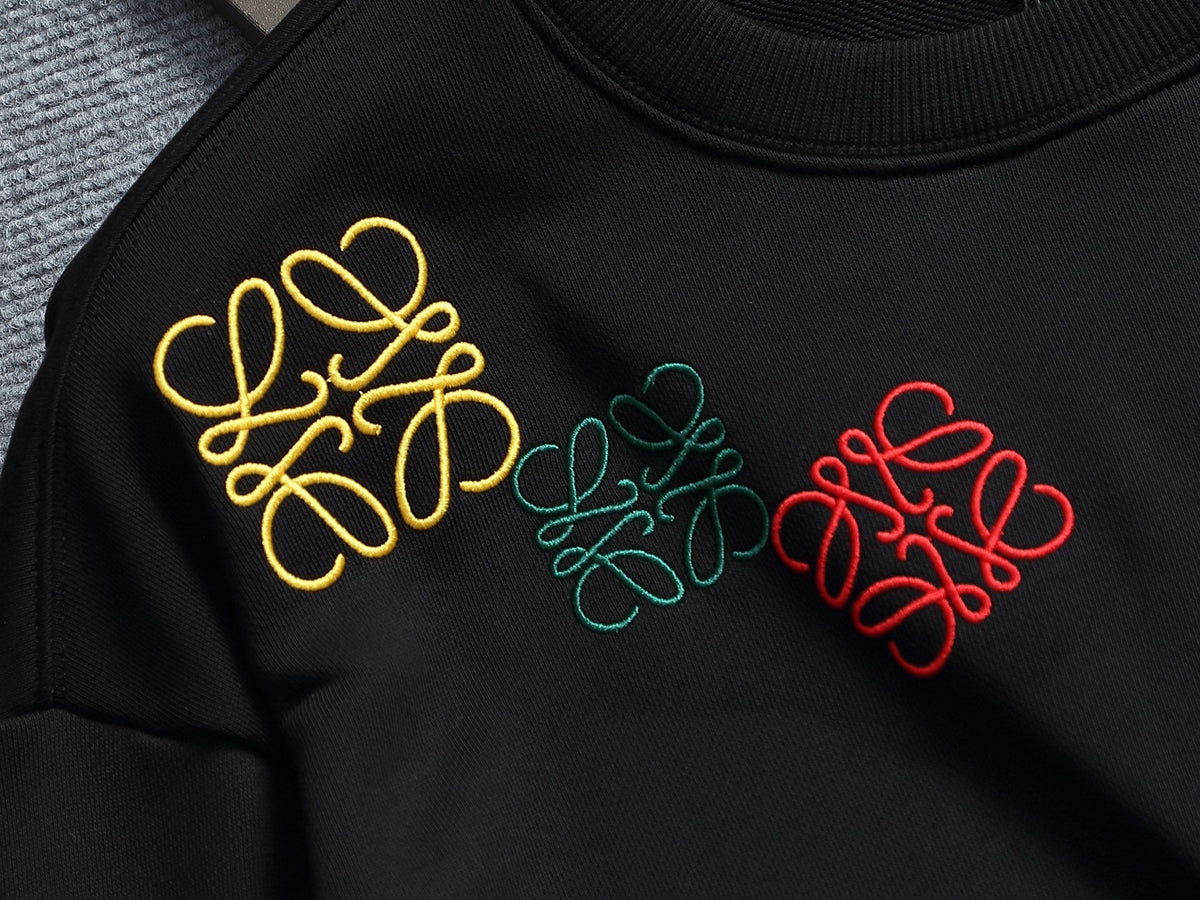 260813 New high-quality embroidered multi-color candy round-neck hoodie