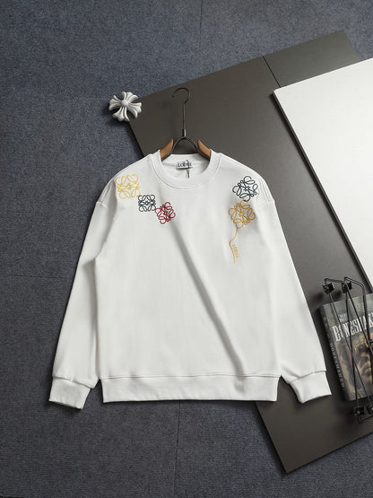260813 New high-quality embroidered multi-color candy round-neck hoodie