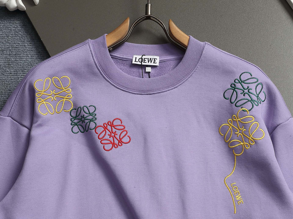 260813 New high-quality embroidered multi-color candy round-neck hoodie