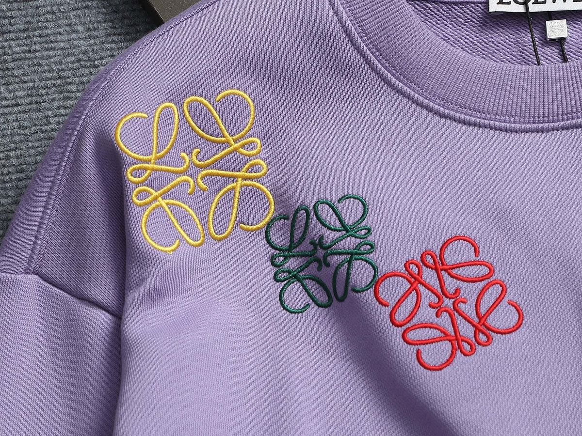 260813 New high-quality embroidered multi-color candy round-neck hoodie
