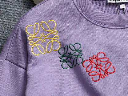 260813 New high-quality embroidered multi-color candy round-neck hoodie