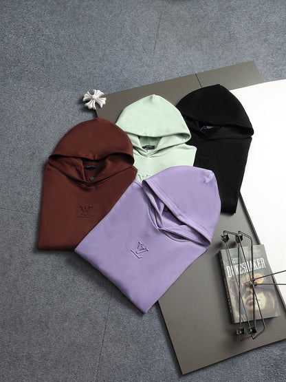 260813 New high-quality raised and recessed embroidery multi-color candy hoodie shirt