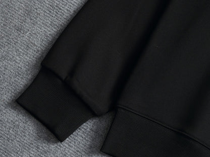 260813 New high-quality raised and recessed embroidery round-neck pullover shirt