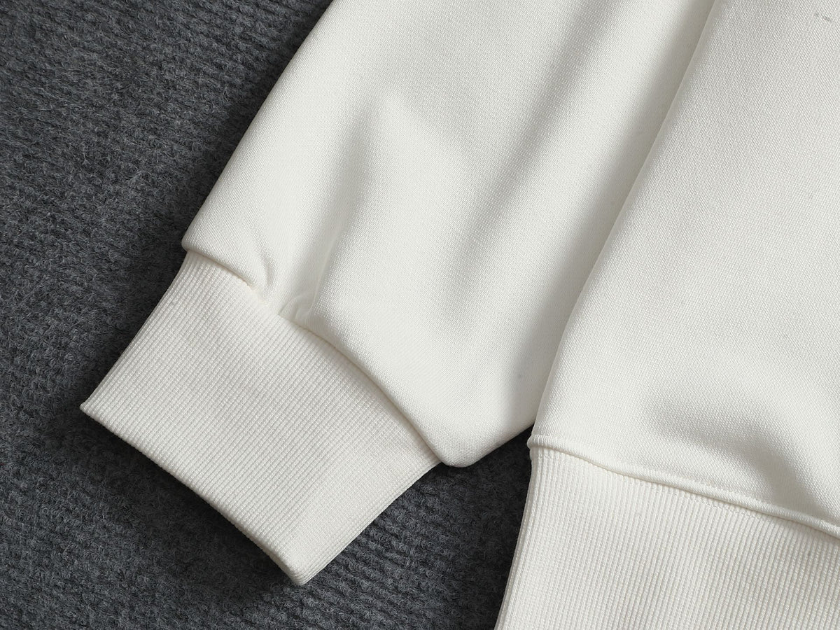 260813 New high-quality raised and recessed embroidery round-neck pullover shirt