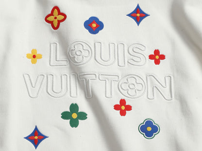 260813 New high-quality raised and recessed embroidery round-neck pullover shirt