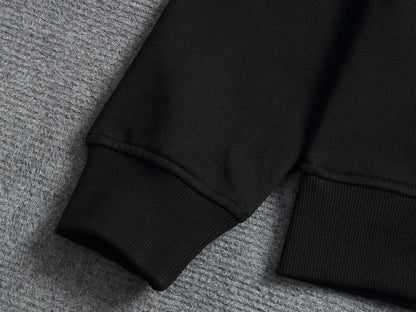 260813 New high-quality classic sleeve patchwork checkered crewneck hoodie