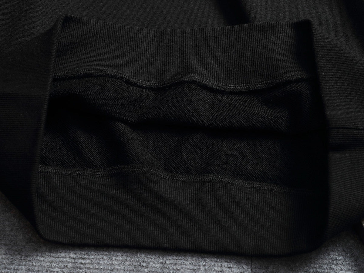 260813 New high-quality classic sleeve patchwork checkered crewneck hoodie