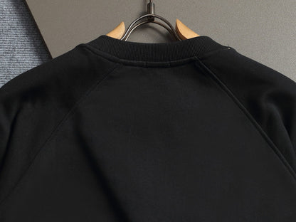 260813 New high-quality classic sleeve patchwork checkered crewneck hoodie