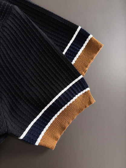 260820 New high-quality combed cotton yarn knitted polo shirt