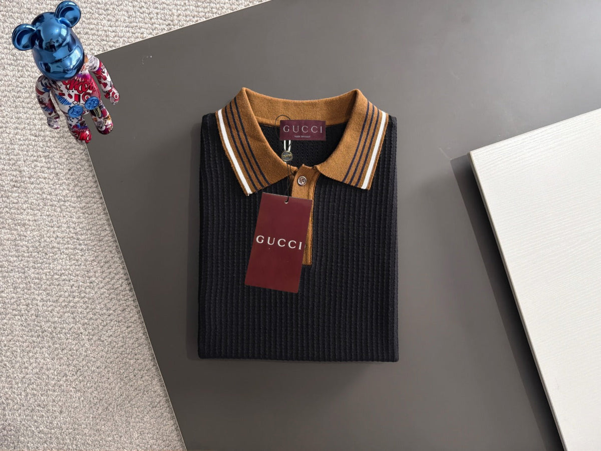 260820 New high-quality combed cotton yarn knitted polo shirt