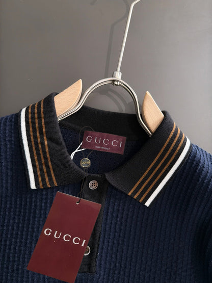 260820 New high-quality combed cotton yarn knitted polo shirt