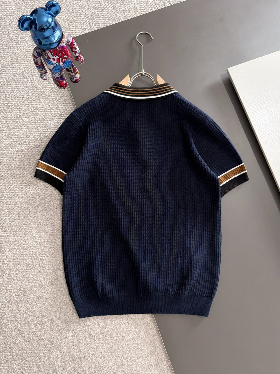 260820 New high-quality combed cotton yarn knitted polo shirt