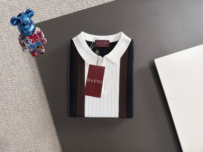 260820 New high-quality combed cotton yarn knitted polo shirt