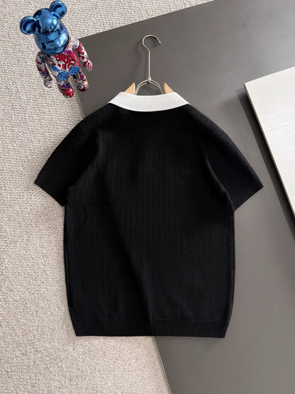 260820 New high-quality combed cotton yarn knitted polo shirt