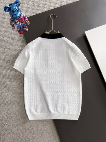 260820 New high-quality combed cotton yarn knitted polo shirt