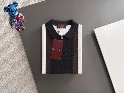 260820 New high-quality combed cotton yarn knitted polo shirt