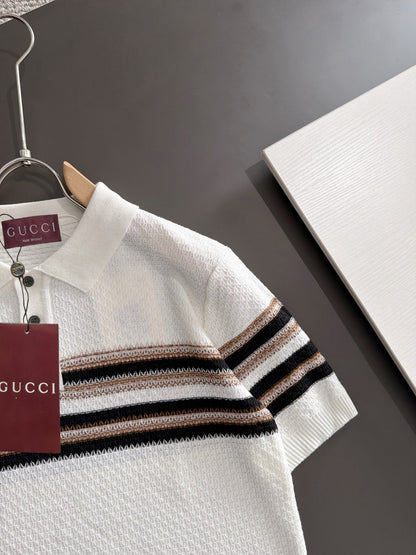260820 New high-quality combed cotton yarn knitted polo shirt