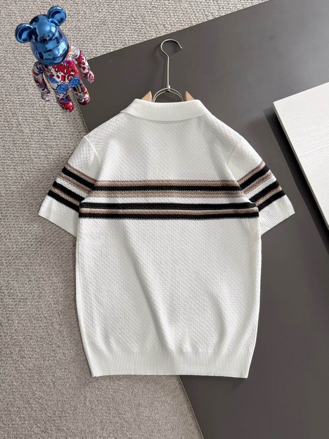 260820 New high-quality combed cotton yarn knitted polo shirt