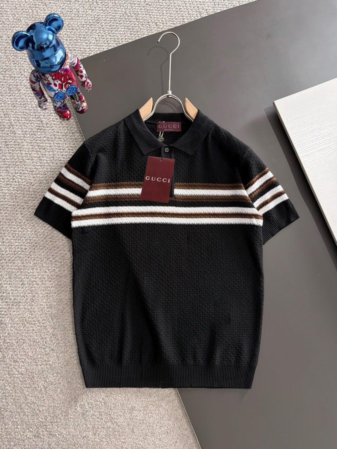260820 New high-quality combed cotton yarn knitted polo shirt