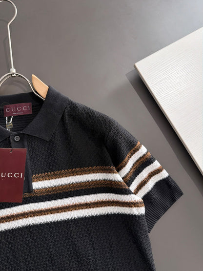 260820 New high-quality combed cotton yarn knitted polo shirt