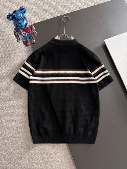 260820 New high-quality combed cotton yarn knitted polo shirt