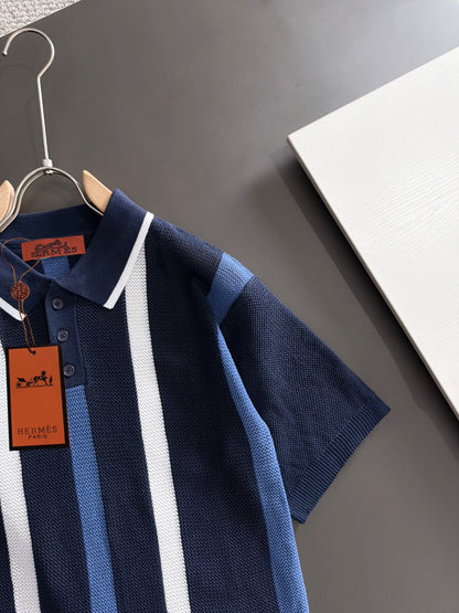 260820 New high-quality combed cotton yarn knitted polo shirt
