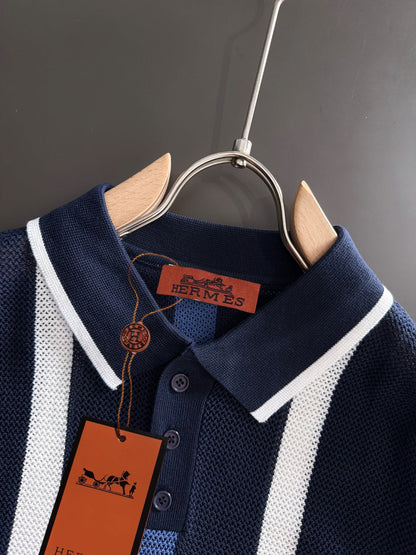 260820 New high-quality combed cotton yarn knitted polo shirt