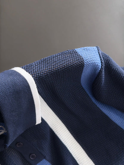 260820 New high-quality combed cotton yarn knitted polo shirt