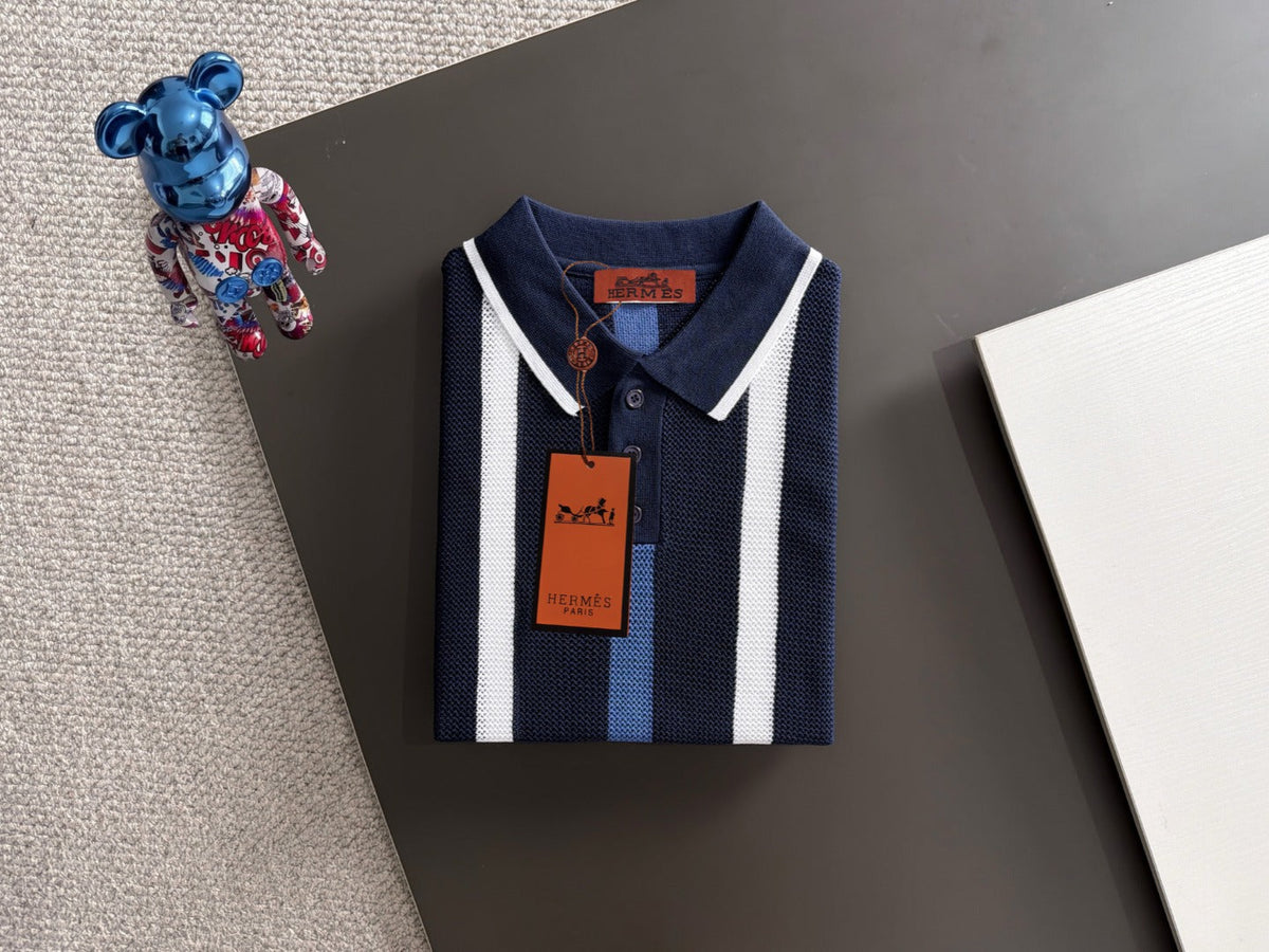 260820 New high-quality combed cotton yarn knitted polo shirt