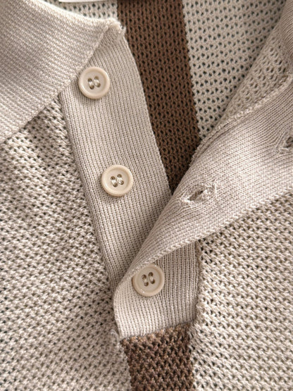 260820 New high-quality combed cotton yarn knitted polo shirt