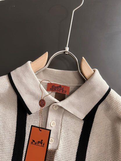 260820 New high-quality combed cotton yarn knitted polo shirt