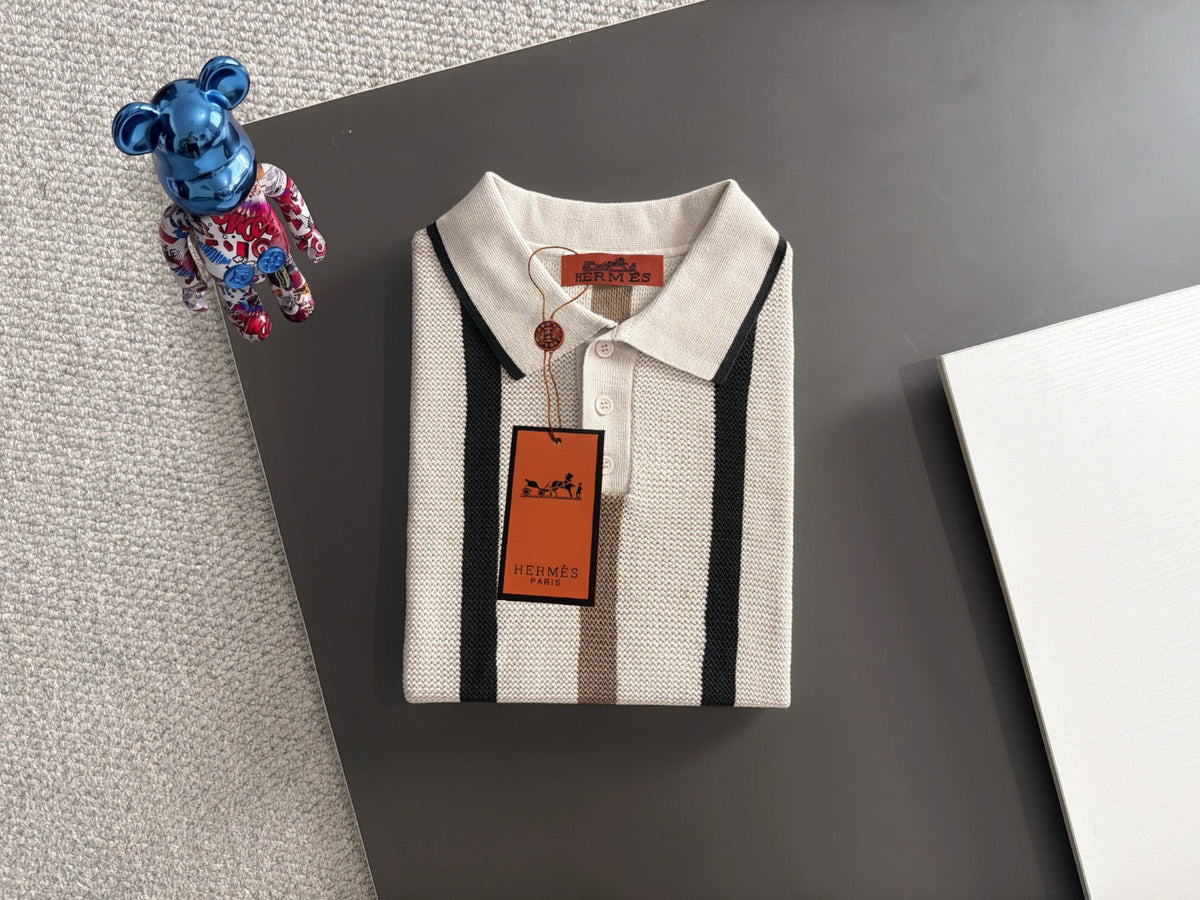 260820 New high-quality combed cotton yarn knitted polo shirt