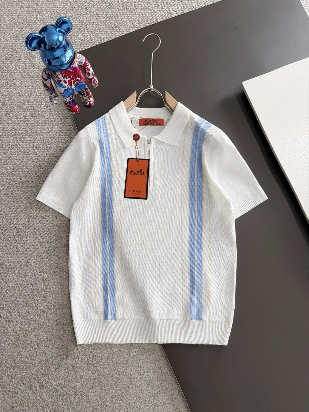260820 New high-quality combed cotton yarn knitted polo shirt