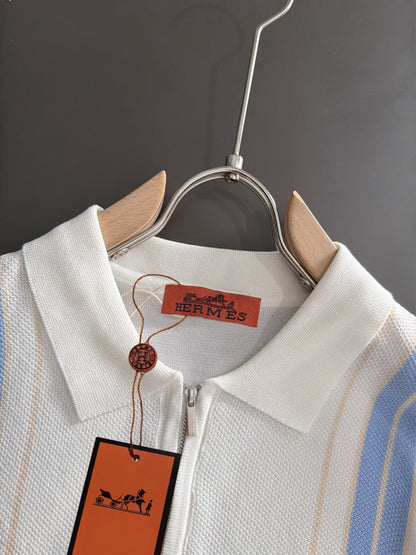 260820 New high-quality combed cotton yarn knitted polo shirt