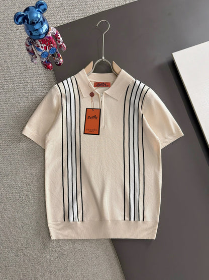 260820 New high-quality combed cotton yarn knitted polo shirt