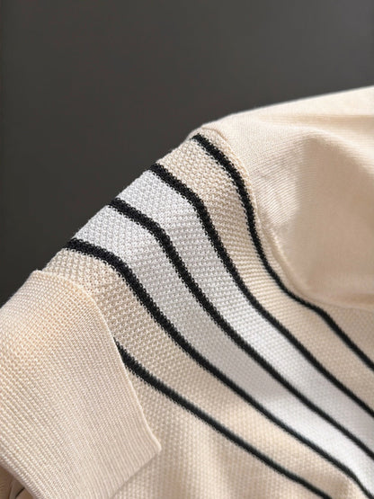 260820 New high-quality combed cotton yarn knitted polo shirt