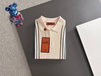 260820 New high-quality combed cotton yarn knitted polo shirt